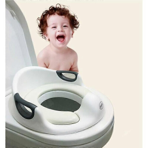 Riduttore per WC per bambini - Marca - Modello - Sedile per WC con cuscino e maniglia - Bianco 1