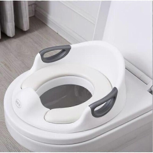 Riduttore per WC per bambini - Marca - Modello - Sedile per WC con cuscino e maniglia - Bianco