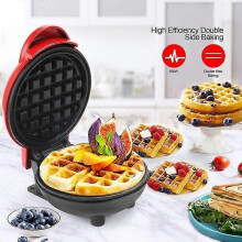Multifunctionele elektrische wafelijzer - PROBEST - Rood - 350W - Antiaanbakplaten