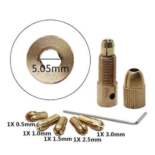 (5.05mm)7PCS/Set Electric Drill Bit Kit Chuck Adapter Collet 0.5-3mm Mini Drilling Tool Drill Folder
