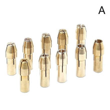 (A)10/11 pièces/lot Mini perceuse mandrin à pince en laiton 0,5-3,2 mm laiton et écrou pour accessoires