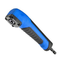 (Blue)90 Degree Right Angle Drilling Shank Extension Adapter Powerful Corner Multi-purpose Power Tool
