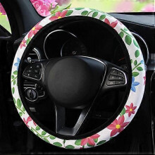 (Style 5) Housse de volant de voiture pour femme, motif fleurs, pour 37-38 cm, 14,5\