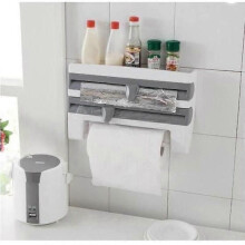 Küchen-Papierhalter aus Aluminiumfolie, leicht zu schneiden, Wandmontage, Grau