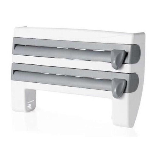 Kitchen Aluminum Foil Paper Holder Easy Cut Wall Mounted Grey 2