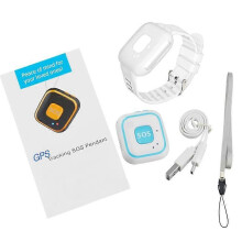 (Blå) Mini Personal GSM GPRS GPS Tracker RF-V28 för barn i åldern SOS-knapplarm Bärbar gratis APP