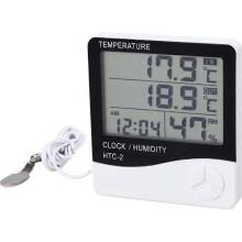 Thermomètre et hygromètre d'intérieur numérique LCD, testeur d'humidité, horloge, cadeau NF