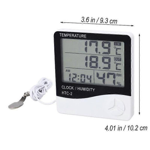 Digital LCD Indoor Thermometer Hygrometer Humidity Tester Clock Gift NF 1