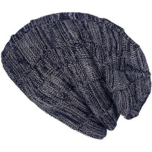 WoWa Heren Slouch Beanie Skull Knit Grote Ski Winter Mutsen - Marineblauw