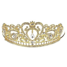 Crystal Crown Tiara Pannband Hår Smycken Bröllop Guld