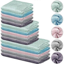 Lot de 15 chiffons en microfibre Nolmia et chiffons de nettoyage pour vitres Volsia Miracle Cloth, chiffons