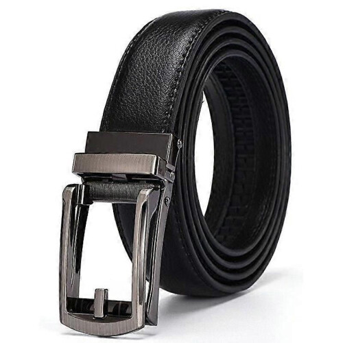 Genuine Leather Belt for Men - Black - Automatic Buckle - 30 cm wide