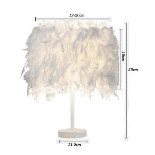 COUNT Feather Table Lamp - E27 Feather Bedside Lamp 1pcs Suitable for Bedroom 2