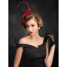 Bibi Zeremonienhut Feder Flexion Damen Hochzeitshut Fascinator Vintage Hochzeitshut Rot