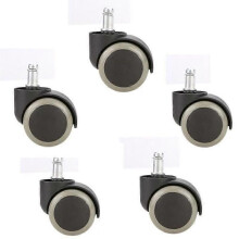 5PCS Office Chair Soft Rubber Caster Wheel Swivel Floor