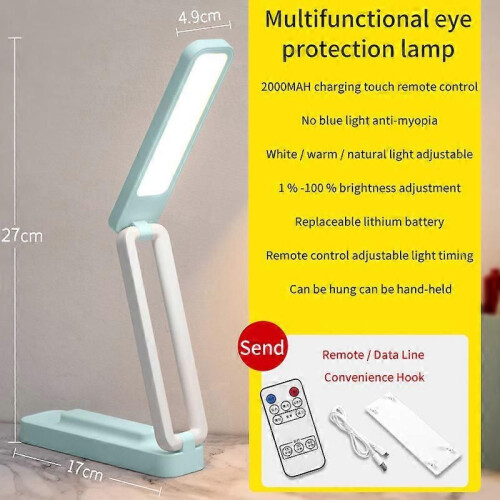(Greenremote control)2023 New Portable Foldable Lamp USB Charging Type Fold LED Desk Lamp Energy Saving