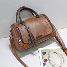 Damfransad axelväska Large Capacity Handbag - Brun