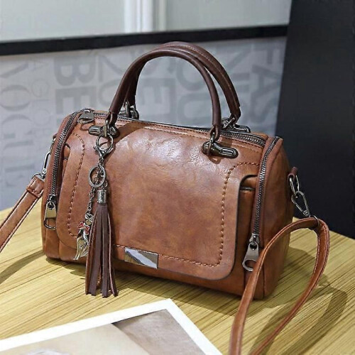 Damfransad axelväska Large Capacity Handbag - Brun 1