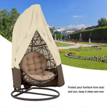 Gartenmöbel-Abdeckung, Wicker Chair Swing Hanging Basket, wasserdichte staubdichte Abdeckung - Beige