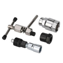 Kit de réparation de vélo - Axi - Compatible Shimano - 4 outils - VTT - Noir/Argent