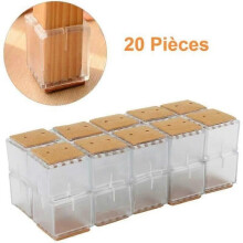 Embouts de pieds de chaise en silicone, protections antidérapantes en feutre carré, 20 pièces (30-35