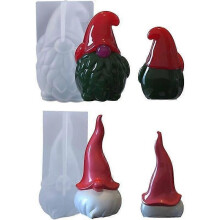 Epoxihartsform 3D silikonform jul GNOME Ljusform Skäggig jultomteformade ljusformar