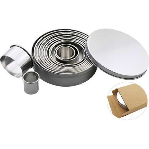 Cookie Cutters - Happy Buying - 12 Pcs - Stainless Steel - Multiple Sizes - Rust Resistant