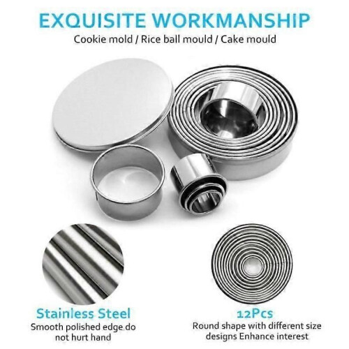 Cookie Cutters - Happy Buying - 12 Pcs - Stainless Steel - Multiple Sizes - Rust Resistant 2