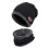 Ensemble bonnet et écharpe tricotés noirs chauds Vbiger pour enfants, 2 pièces 1