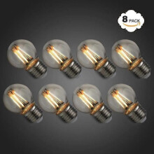 Ampoule LED G45 E27 4 W 400 lm Transparente Vintage Blanc chaud 2700 K - Lot de 8