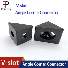 (Silver2PCS)V-slot Black Angle Corner Connector 90 Degree Angle Bracket For Openbuilds Cnc Mill 3d Printer
