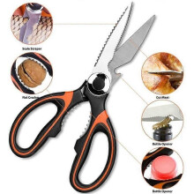 Ciseaux de cuisine multifonctions professionnels en acier inoxydable pour poulet, bouteille, barbecue