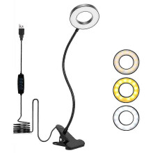 Creatieve 360 flexibele zwanenhalsklemlamp LED-oogbescherming Traploos dimmen 3 kleurmodi 10 helderheid