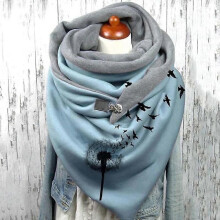 Écharpe triangulaire pour femme, chaude, mode automne-hiver, rétro, personnalisée, avec boutons, boucle