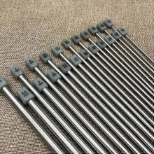 11 pares de agujas de tejer rectas de acero inoxidable de una sola punta en varios tamaños, 22 piezas,