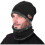 Vbiger Men Winter Warm Stickad Hat and Scarf Set Black 1