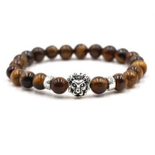 Bracelet homme ORGANGONFAND - Bracelet tissé main en acier titane et pierre œil de tigre