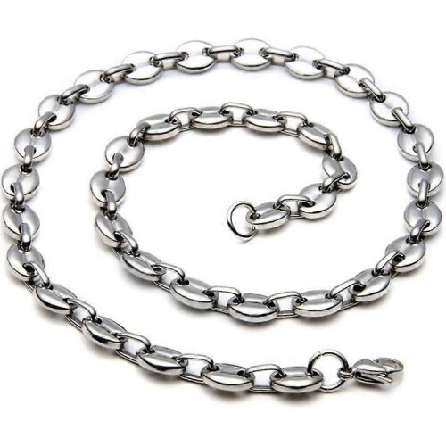 Herrenkette - Kaffeebohnengeflecht - Edelstahl - Neuer Schmuck