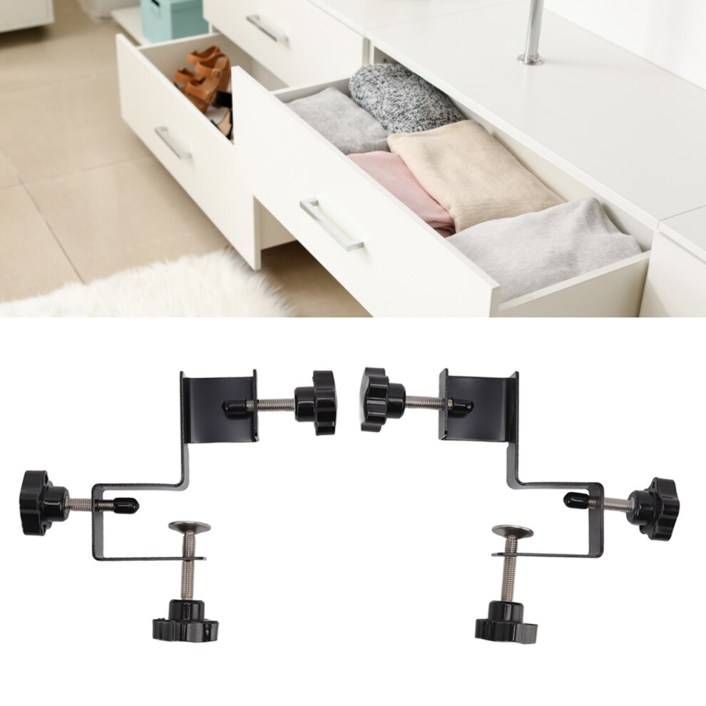 2 Pcs Steel Cabinet Drawer Installation Clamps Black For Woodworking 6931339397582