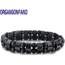 Bracelet homme ORGANGONFAND en pierre œil de tigre noire, corde élastique, perles, cadeau de Noël