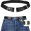 Invisible Elastic Belt - No Buckle - Unisex - Second Layer Cowhide - Black 1