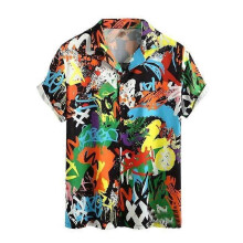 Kortärmad vår- och sommarskjorta för män Lapel Hawaiian Flowers - Chemisette 2