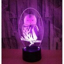 Lampada 3D Illusione Ottica Luce Notturna Forma Gufo Lampada da Tavolo 3D Bambini Regalo di Compleanno