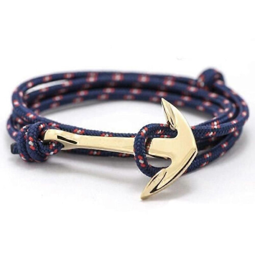 Bracciale con ancora da uomo e da donna, in corda con gancio marino