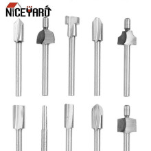 10pcs/set Bits Wood Cutter Milling Fits Dremel Rotary Tool Set Shank Carpentry Router Bits For Rotary