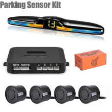 (Sensori neri) Nuovo sistema di sensori di parcheggio a LED con retroilluminazione Parktronic Monitor