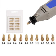 Accessoires de meulage électrique, 10 pièces, 3,2 mm-0,5 mm, mini-perceuse, mandrin à pince en laiton
