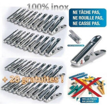 ID MARKET - 40 mollette per bucato in acciaio inox, infrangibili, resistenti, non arrugginiscono
