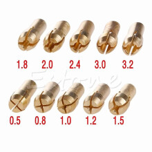 Lot de 10 mandrins de perçage avec pince en laiton pour mini-mandrin de perçage pour outil rotatif Dremel,