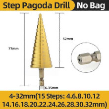 4-32mm HSS Titanium Step Pagoda Drill Bit Conical Stage Drill For Metal Wood High Speed Stepped Drill